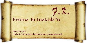 Freisz Krisztián névjegykártya